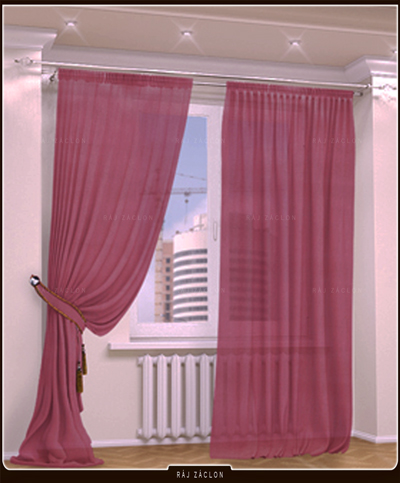 Luxusní voálová záclona vinová - v. 70 až 290 cm, š. 300 cm až 500 cm
