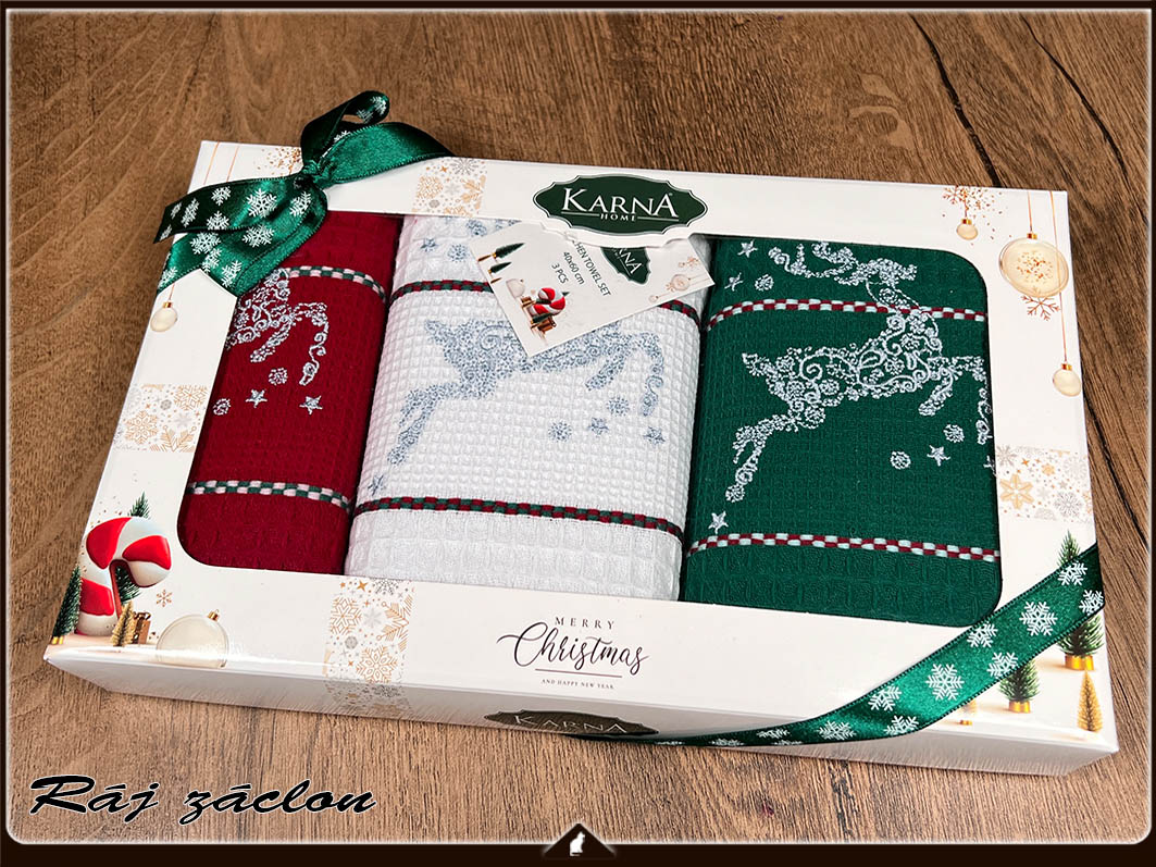 Bavlněné vaflové utěrky 2ks Vánoce