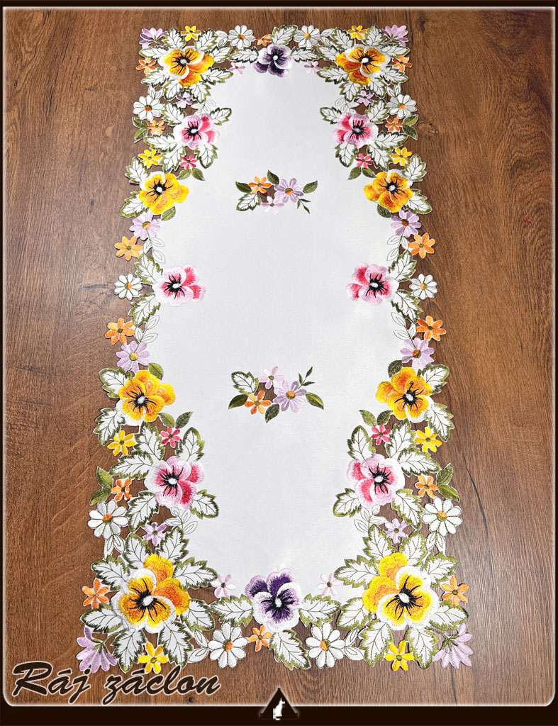 Vyšívaný ubrus 40 cm x 85 cm - Violka