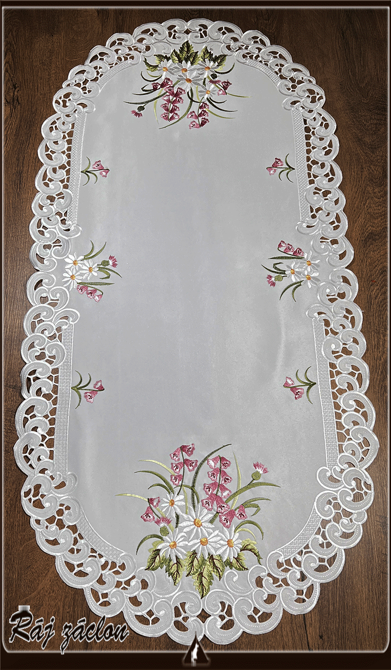 Ubrus krajkový, luxusní dečka na stůl - Jarní 60x120