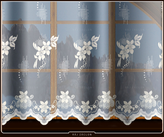 Kusová záclona - Orchidea, výška 210 až 250 cm, šířka 300 cm až 500 cm