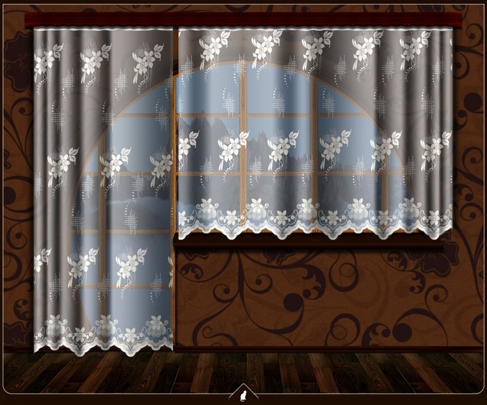 Kusová záclona - Orchidea, výška 210 až 250 cm, šířka 300 cm až 500 cm