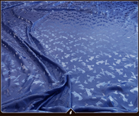 Dekorační látka Lea modrá - závěs metrážový, šířka 150 cm.