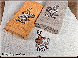 Bavlněné vaflové utěrky 3ks Coffee II