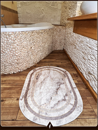 Koupelnová sada předložek Mramor běžovy 60 x 90 + 60 x 40 cm.