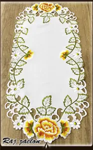 Vyšívaný ubrus 40 cm x 90 cm - Pivoňka
