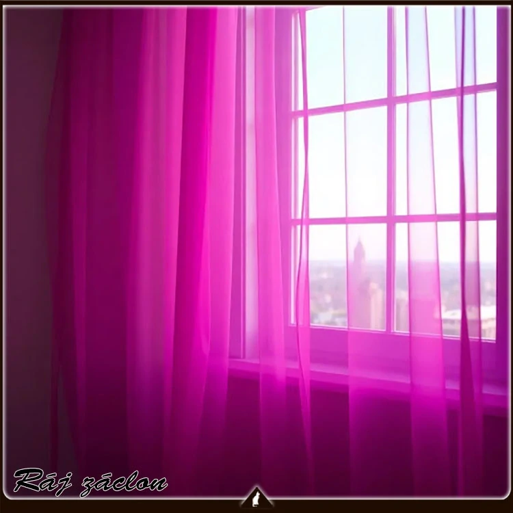 Luxusní voálová záclona růžová  - v. 70 až 290 cm, š. 300 cm až 500 cm