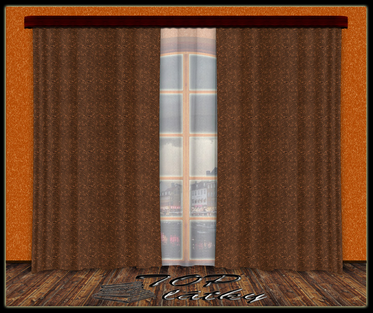 Kusový závěs  - SEN hnědá, výška 140 až 400 cm, šířka 140 cm