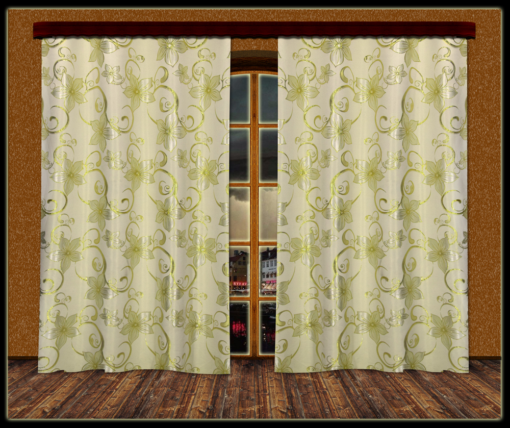 Dekorační látka KERY zlatá - závěs metrážový, šířka 150 cm 