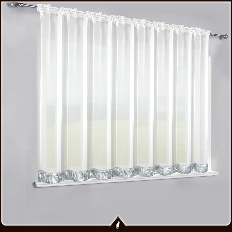 Voálová záclona hotová Irma s diamantovou krajkou  - hotová záclona. 1ks