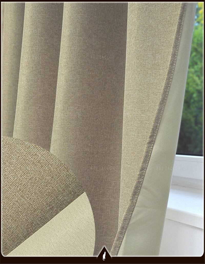 Kusový závěs - Blackout běžová pytlovina, výška 140 až 370 cm, šířka 260 cm