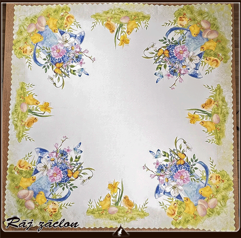 Ubrus,  velikonoční dečka Slepička  - čtverec