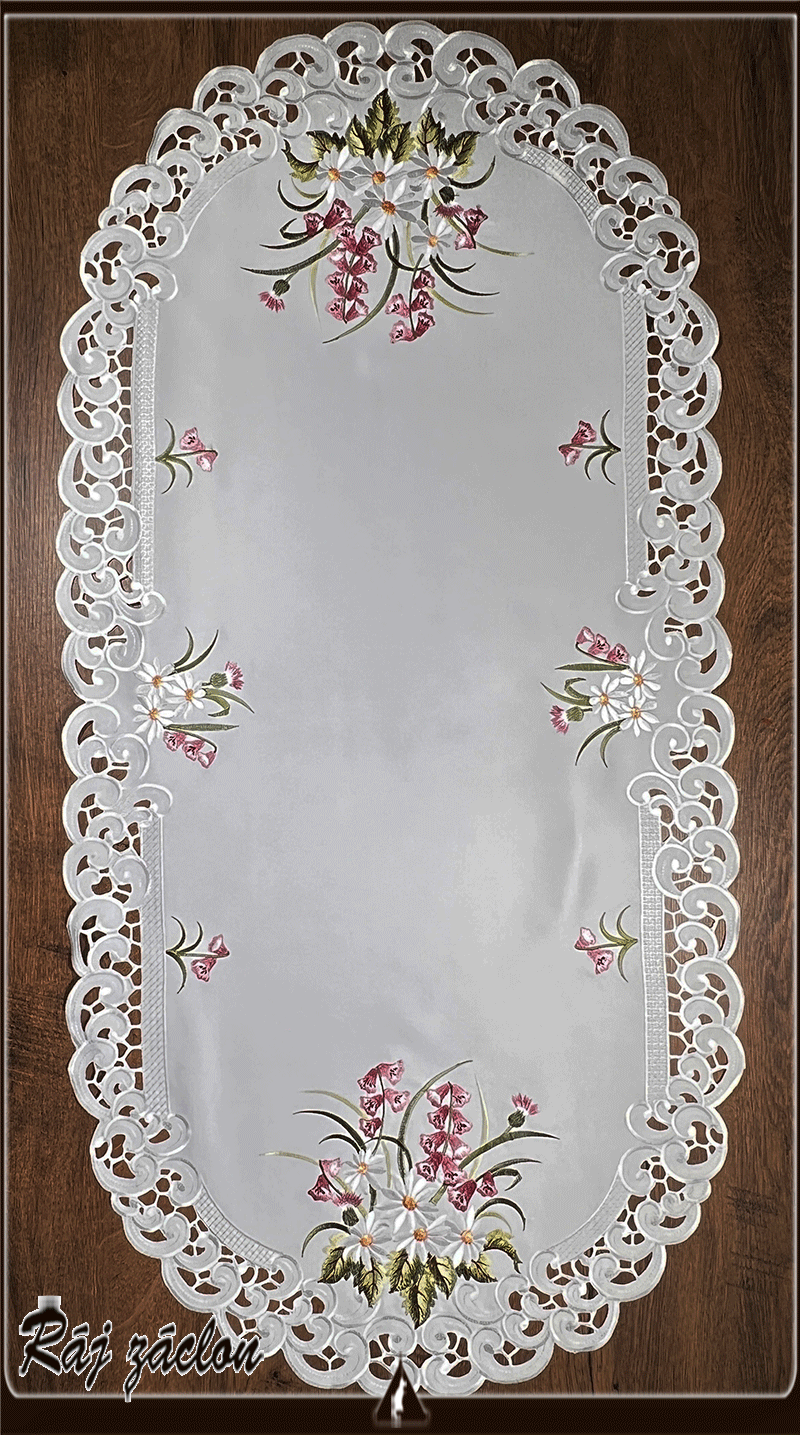 Ubrus krajkový, luxusní dečka na stůl - Jarní 60x120