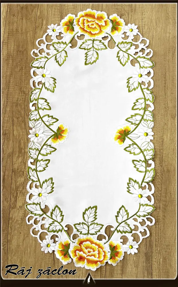 Vyšívaný ubrus 40 cm x 90 cm - Pivoňka