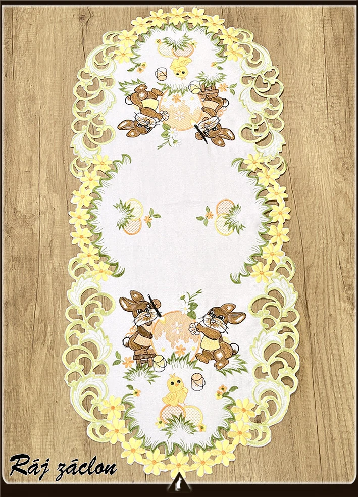 Vyšívaný ubrus 40 cm x 85 cm - velikonoce