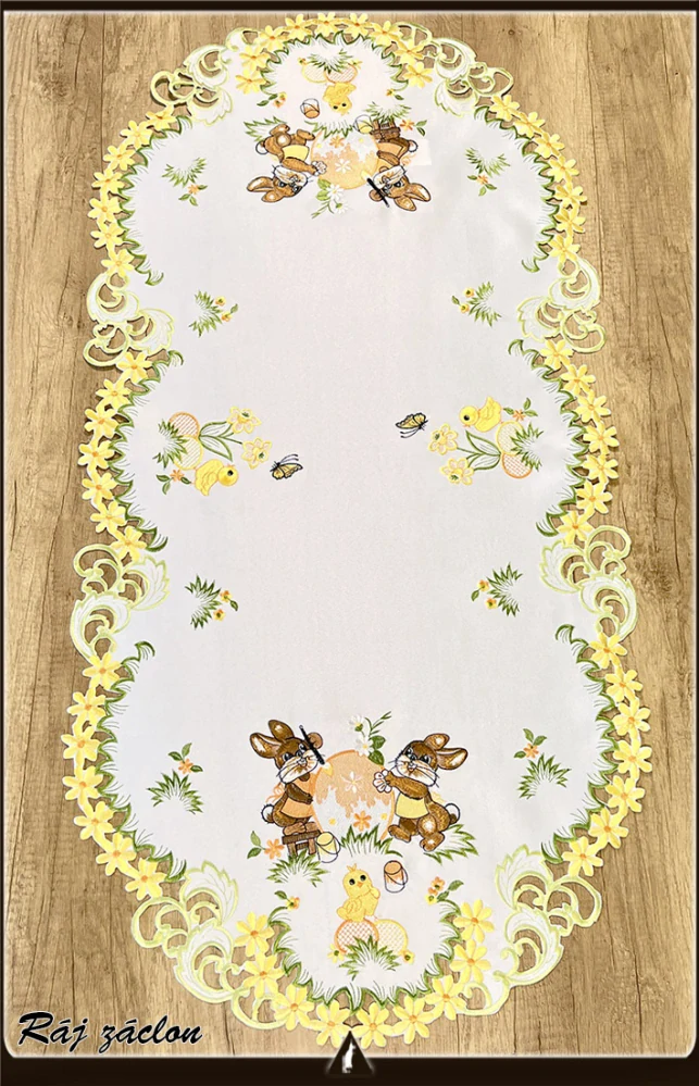 Vyšívaný ubrus 60 cm x 120 cm - velikonoce