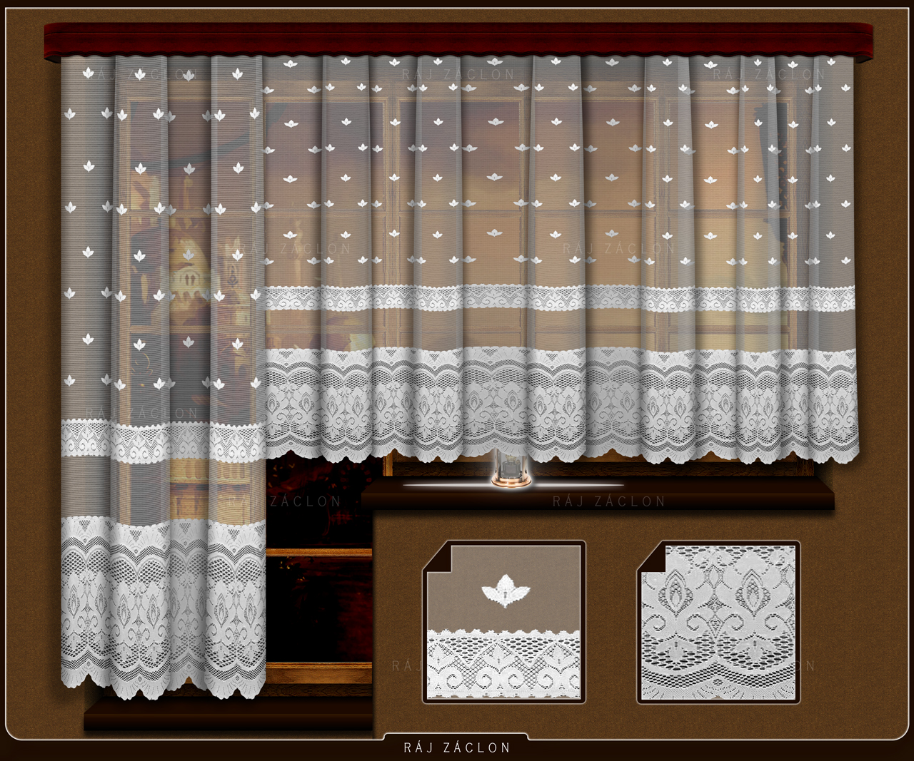 Metrážová záclona - SIRENA, výška 140 až 180 cm