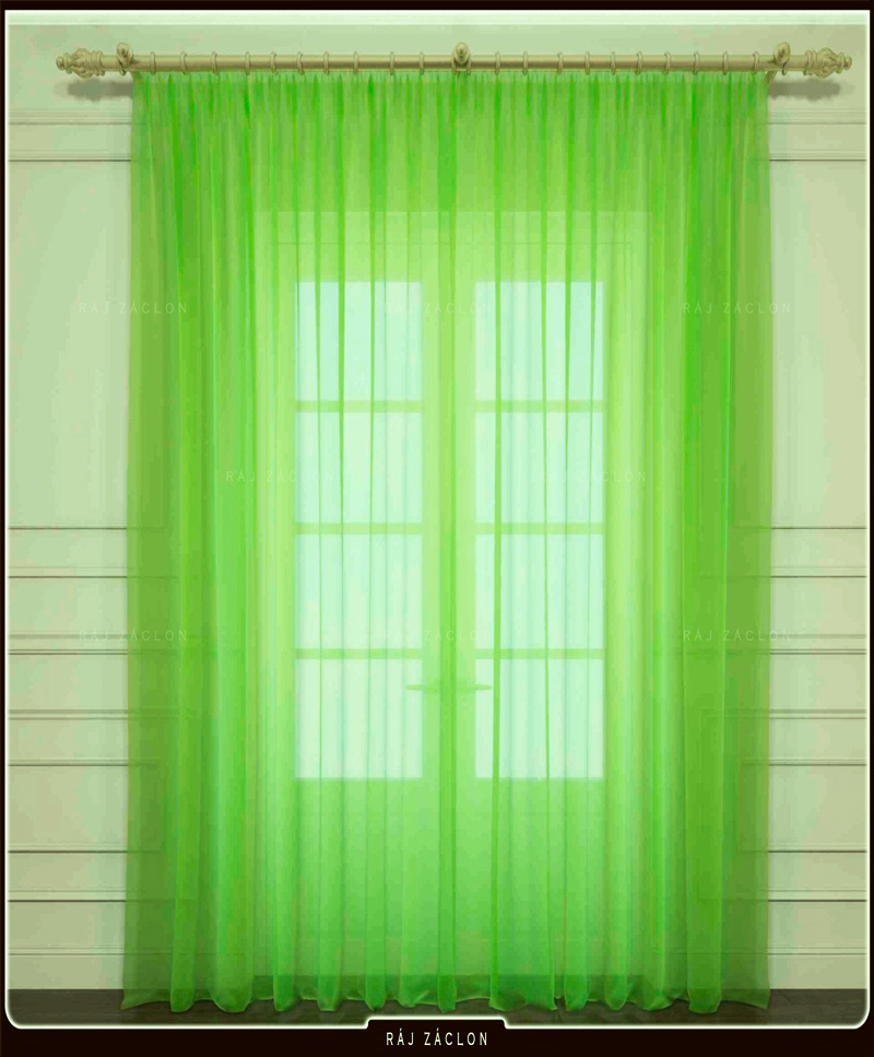 Luxusní voálová záclona VICTORIE  zelená , v. 70 až 290 cm, š. 300 cm až 500 cm