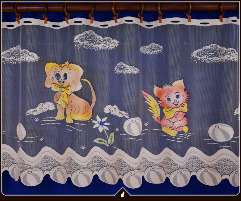 Vitrážková záclona metrážová - Mazlik , výška 40/60 cm 