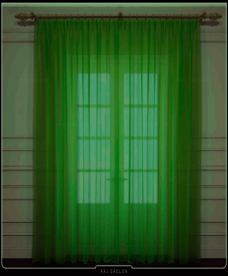 Luxusní voálová záclona VICTORIE tmavě zelená , v. 70 až 290 cm, š. 300 cm až 500 cm
