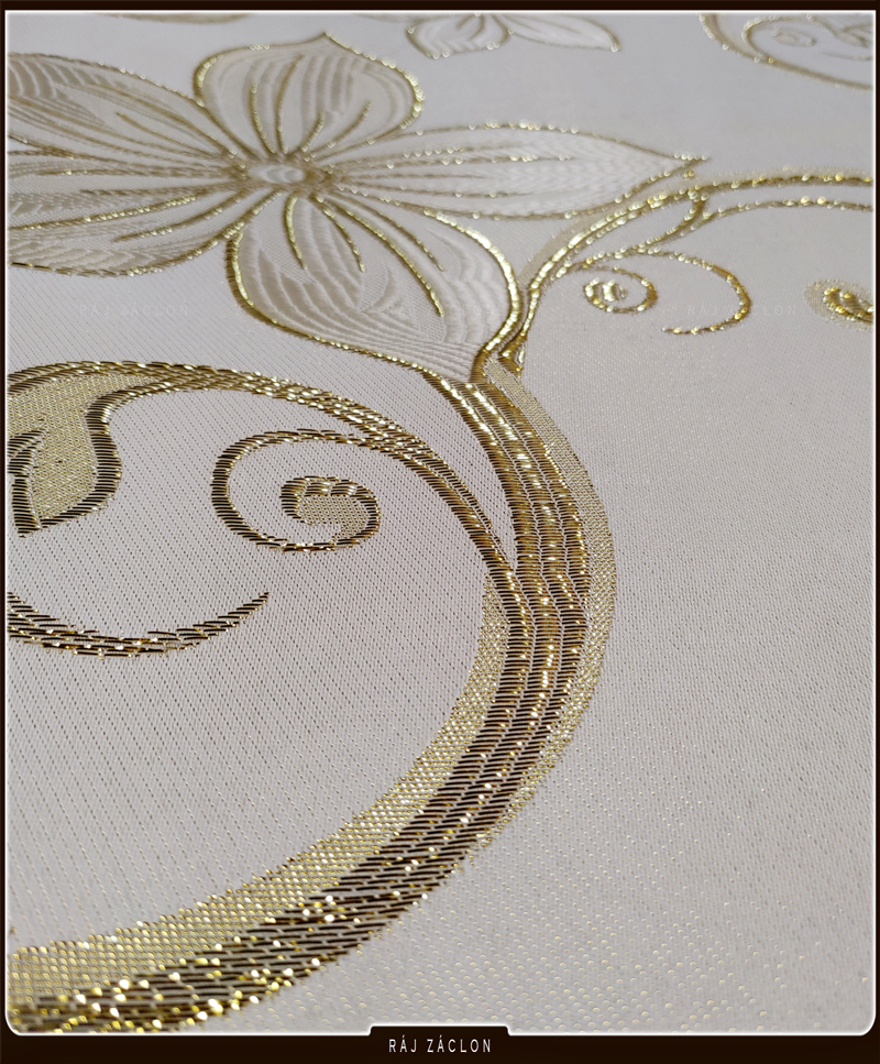 Dekorační látka KERY zlatá - závěs metrážový, šířka 150 cm 