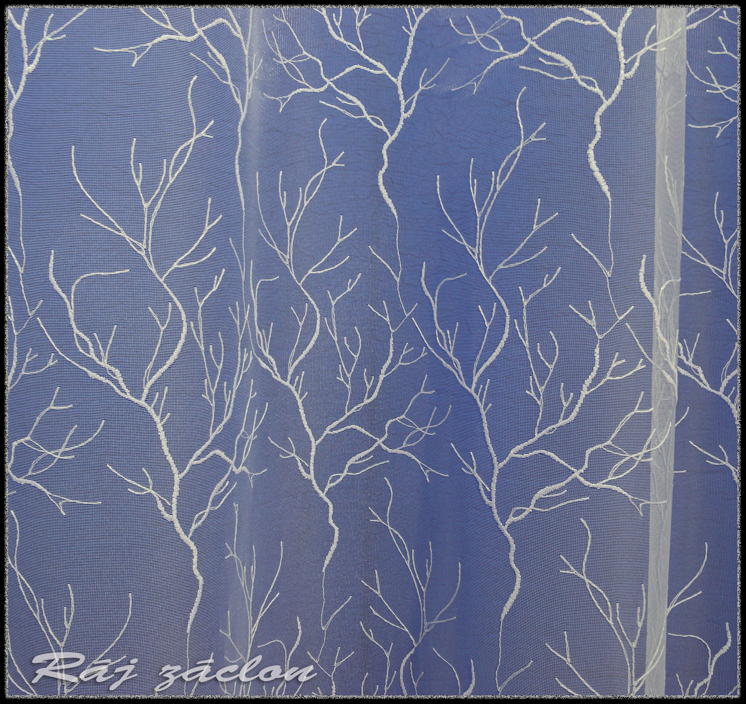 Metrážová záclona bílá - Strom života,  výška 140 až 280 cm