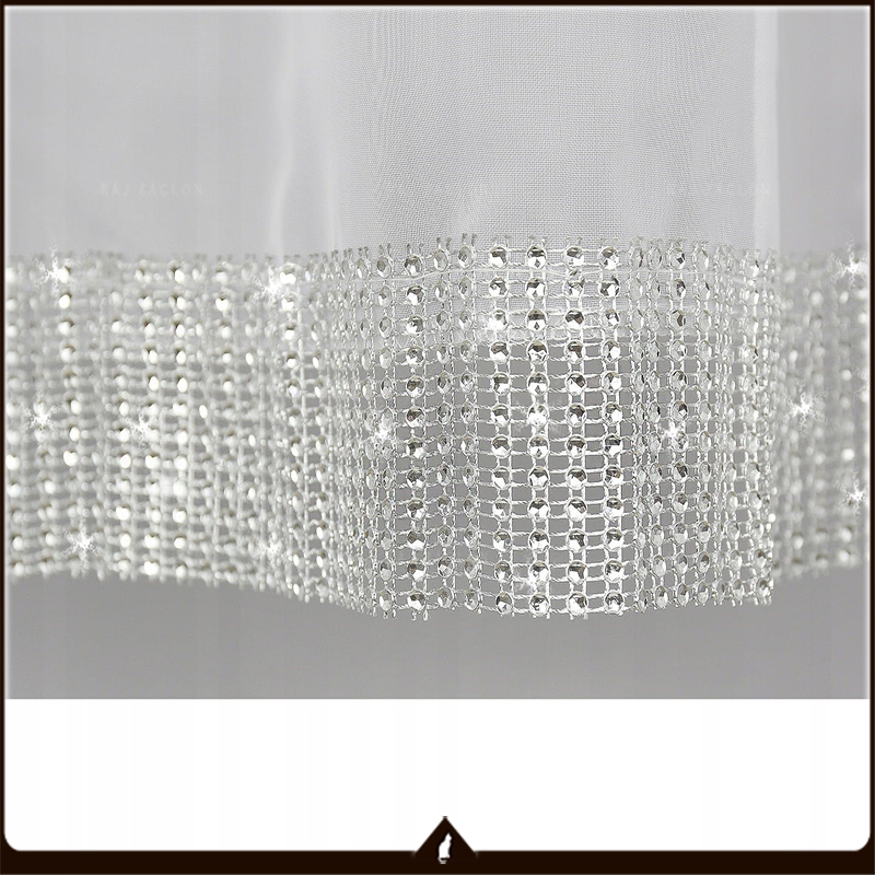 Voálová záclona hotová Irma s diamantovou krajkou  - hotová záclona. 1ks