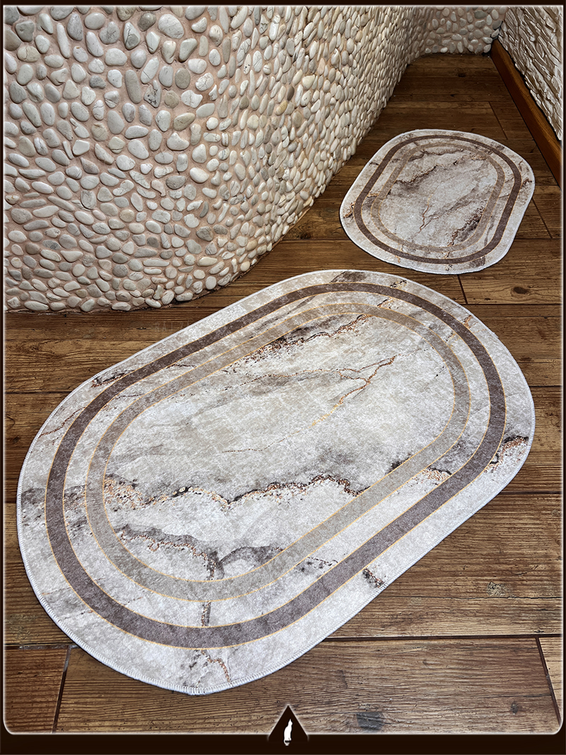 Koupelnová sada předložek Mramor běžovy 60 x 90 + 60 x 40 cm.