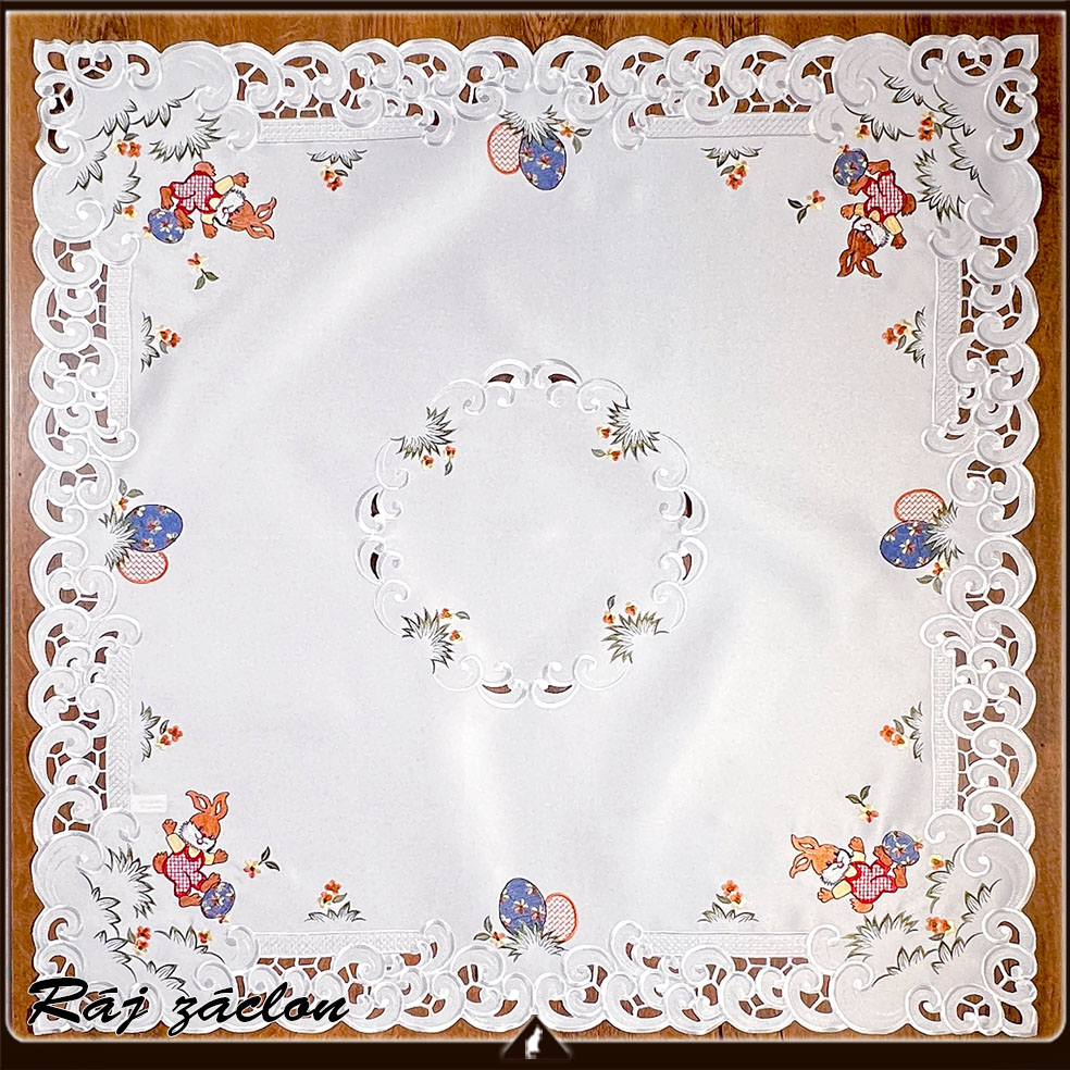 Vyšívaný ubrus 85x85 cm - velikonoce.
