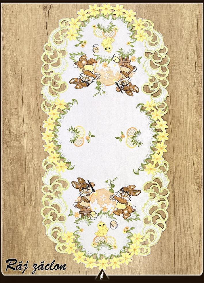 Vyšívaný ubrus 40 cm x 85 cm - velikonoce