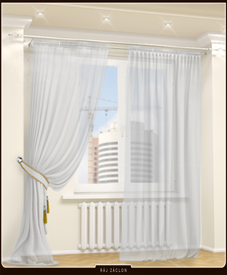 Elegantní voálová záclona LUXOR - hotový kus výška 140 až 350 cm, šířka 115 cm.