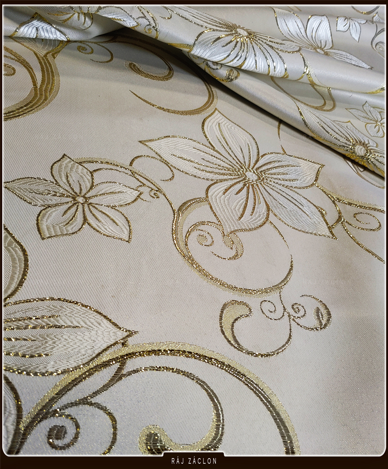 Dekorační látka KERY zlatá - závěs metrážový, šířka 150 cm 