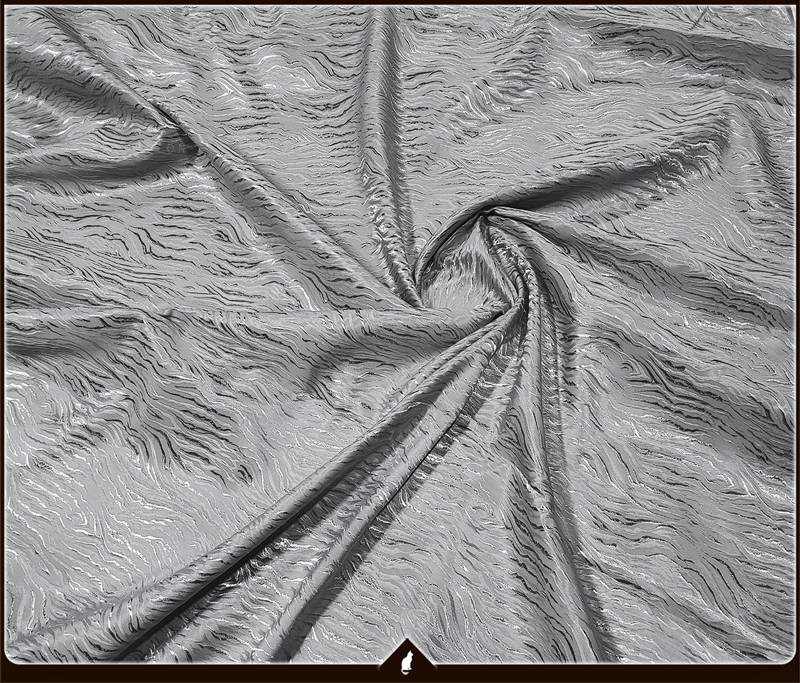 Dekorační látka Vlna stříbrná - závěs metrážový, šířka 295 cm.