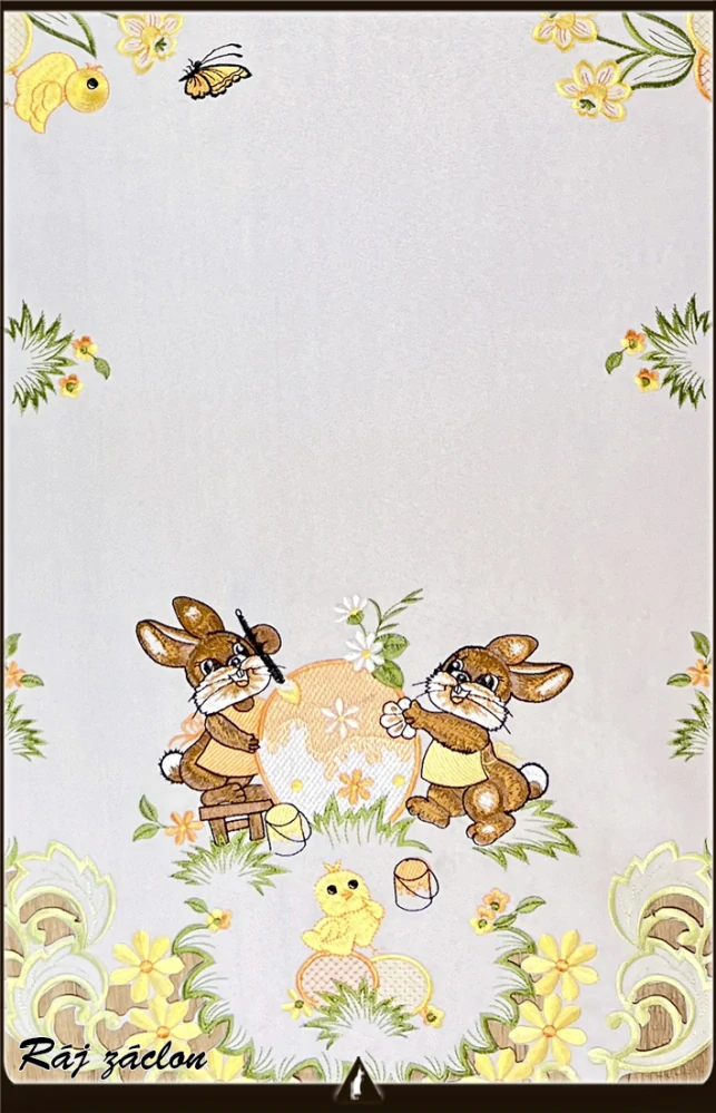 Vyšívaný ubrus 60 cm x 120 cm - velikonoce