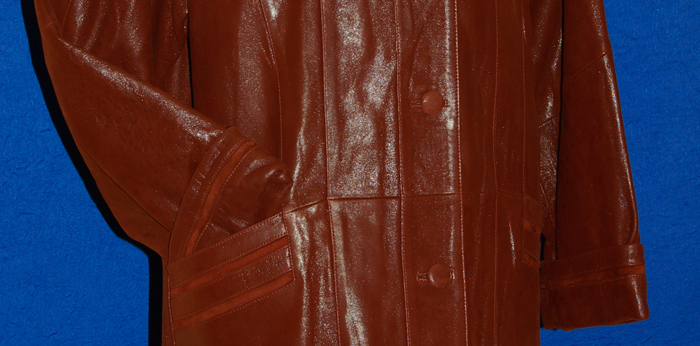 Dámský kožený kabát hnědý - poslední kus.