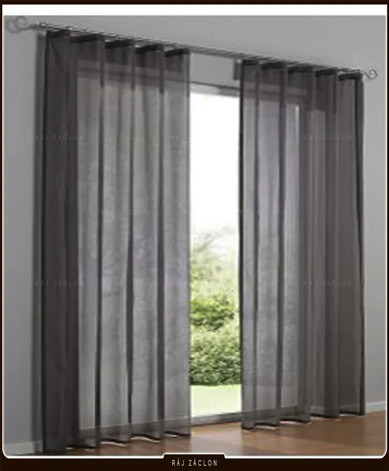 Luxusní voálová záclona VICTORIE šedá , v. 230  š. 200 cm