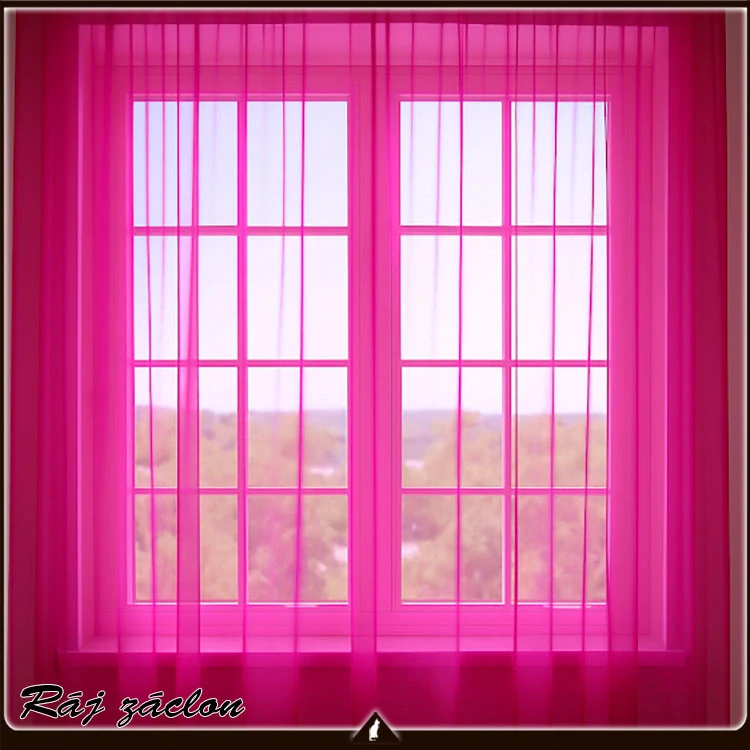 Luxusní voálová záclona růžová  - v. 70 až 290 cm, š. 300 cm až 500 cm